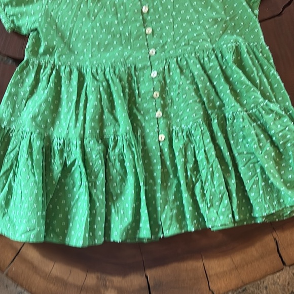 Oh My Stars Green Textured Polka Dot Top/ Size Small - Picture 5 of 6